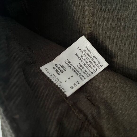 American Eagle Olive Green Corduroy A-Line High Waist Skirt Women's Size 8 - Picture 3 of 3